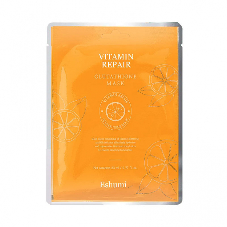 Маска тканинна Eshumi для обличчя Vitamin Repair Glutathione з вітаміном С і глутатіоном