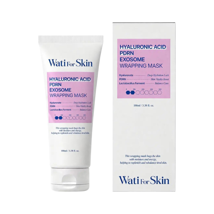 Маска-плівка WATI FOR SKIN для обличчя Hyaluronic Acid PDRN Exosome Wrapping Mask з гіалуроновою кислотою для зволоження 100мл