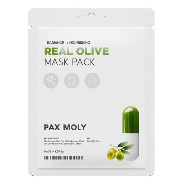 Маска тканинна Pax Moly для обличчя Real Olive з оливковою олією 25 мл