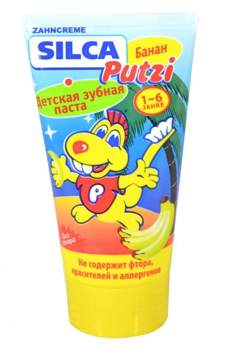 Детская зубная паста SILCA Putzi Банан без фтора