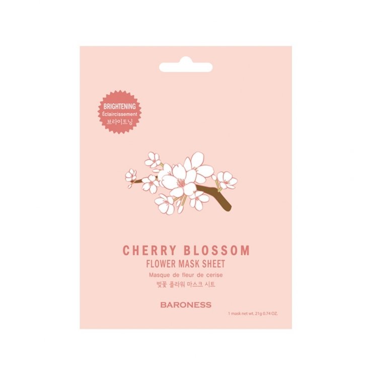 Тканинна маска з екстрактом квітів вишні Baroness Cherry Blossom flower mask sheet