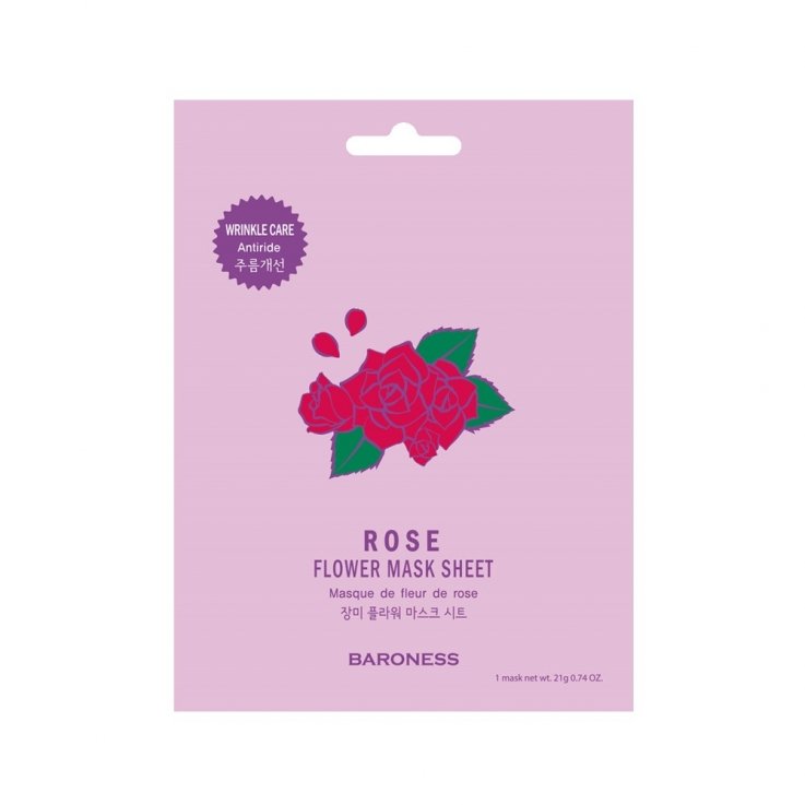 Тканевая маска с экстрактом цветов розы Baroness Rose flower mask sheet