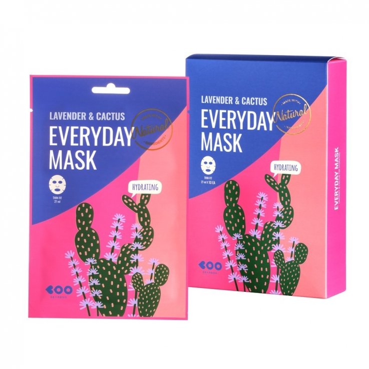Маска для обличчя Dearboo lavendero cactus з екстрактом лаванди та кактусу