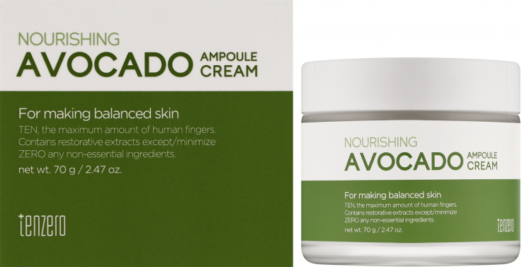 Крем Tenzero для лица Nourishing Avocado Ampoule с авокадо питательный 70г