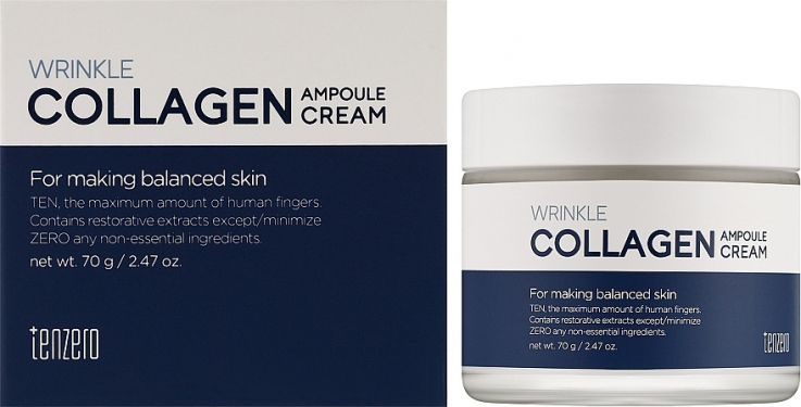 Крем Tenzero для лица Wrinkle Collagen Ampoule с коллагеном увлажняющий 70г