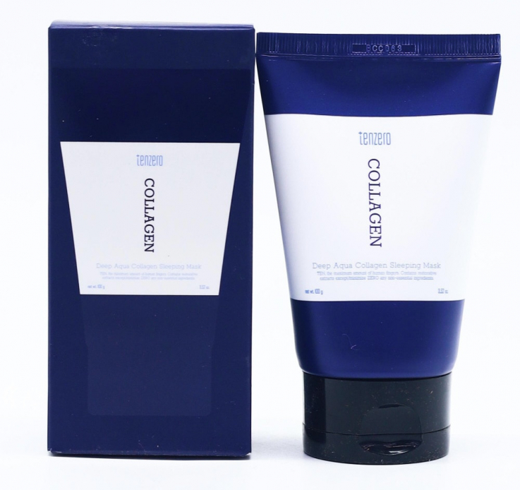 Нічна маска Tenzero для обличчя Deep Aqua Collagen глибокозволожувальна з колагеном 100г