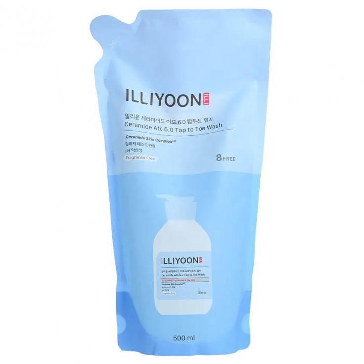 Универсальный гель Illiyoon для душа  Ceramide Ato 6.0 с керамидами запаска 500мл