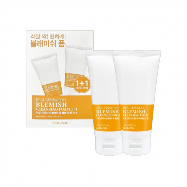 Пена LEBELAGE для умывания лица Real Sensation Blemish очищение пор 150мл х 2 шт.