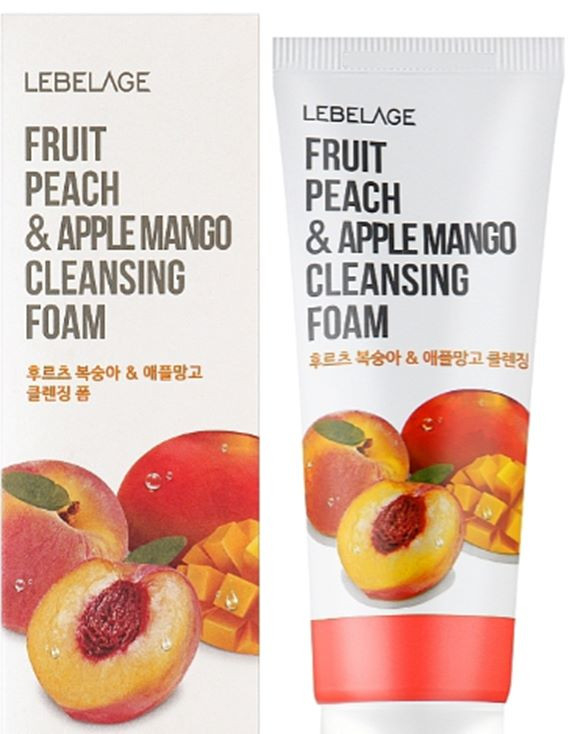 Піна LEBELAGE для вмивання обличчя Fruit Peach & Apple Mango 100мл