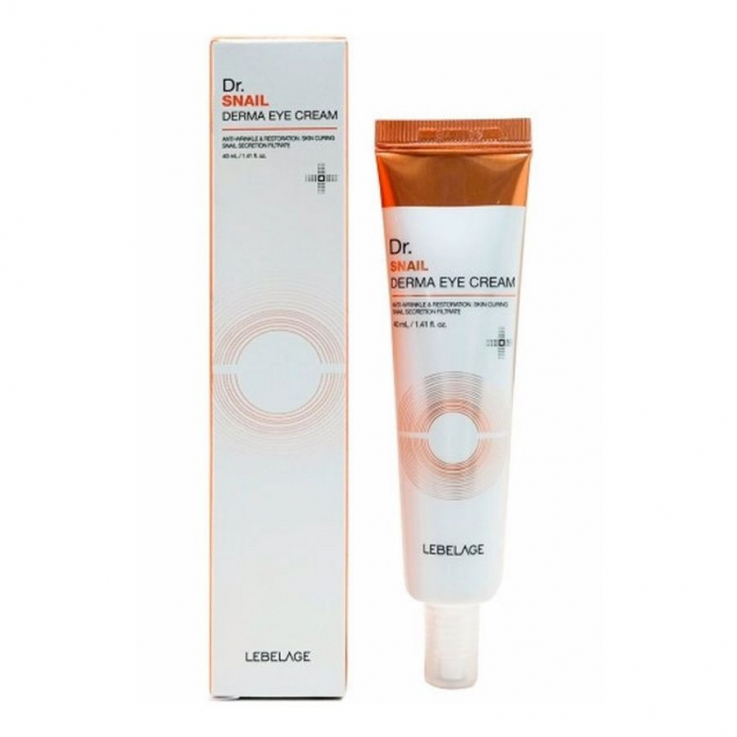 Крем LEBELAGE для шкіри наволо очей Dr. Snail Derma eye cream з муцином равлика  40мл