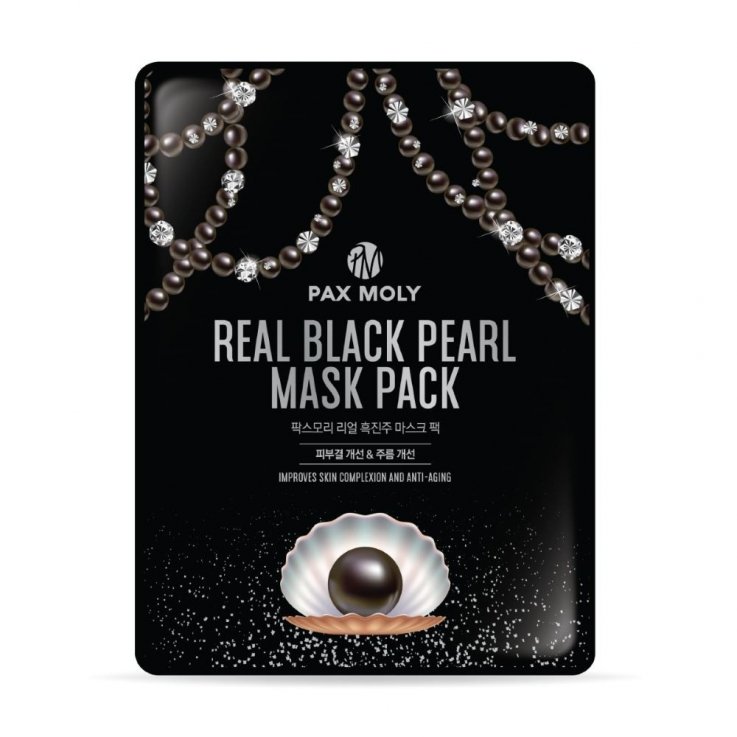 Маска тканинна Pax Moly Real Black Pearl з екстрактом чорної перлини