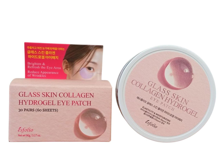 Гідрогелеві патчі Esfolio під очі з колагеном Glass Skin Collagen Hydrogel Eye Patch 90г
