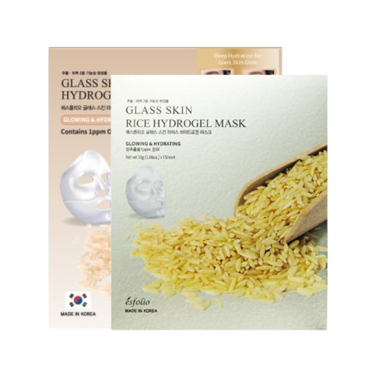 Маска Esfolio Glass Skin гидрогелевая для лица Rice с экстрактом риса 28г