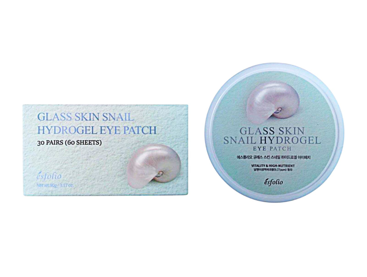 Гідрогелеві патчі Esfolio під очі з муцином равлик Glass Skin Snail Hydrogel Eye Patch 90г