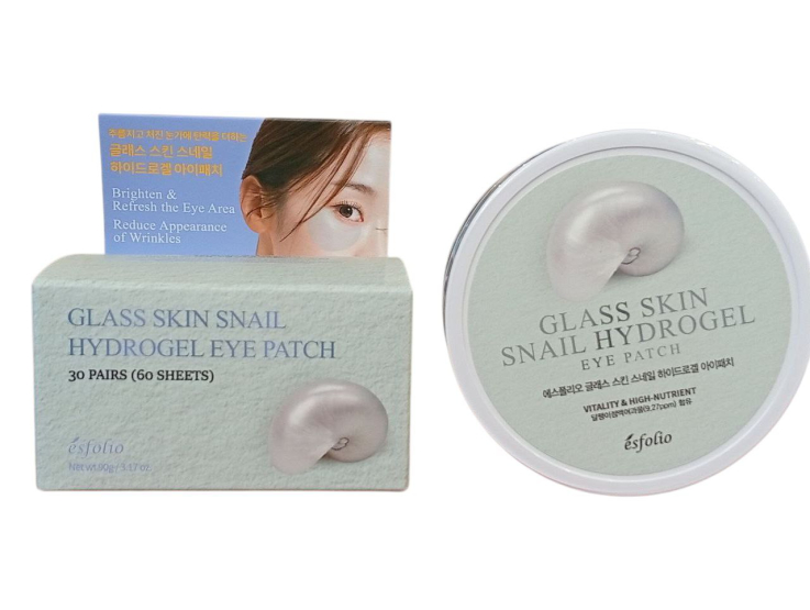 Гідрогелеві патчі Esfolio під очі з муцином равлик Glass Skin Snail Hydrogel Eye Patch 90г