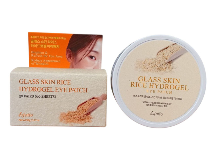 Гідрогелеві патчі Esfolio під очі з рисом Glass Skin Rice Hydrogel Eye Patch 90г